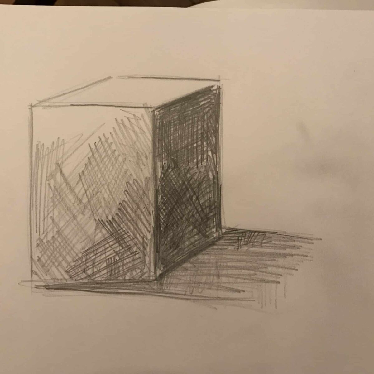 Realisation d'un.e élève dessin cube en perspective