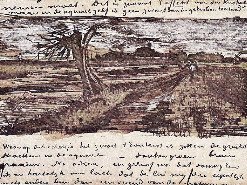 Vincent Van gogh carte postale dessinée à la main