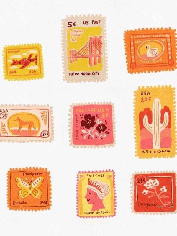 Timbres originaux pour cartes postales