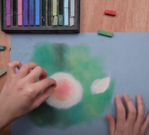 dessiner des roses au pastels secs - le coeur de la fleur