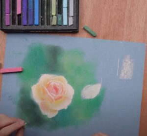 dessiner des roses au pastels secs - les pétales