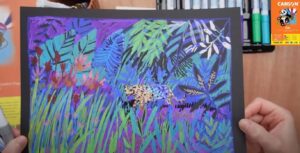 Dessiner la jungle aux feutres avec Agnès Decourchelle- dessin terminé