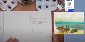 Dessiner un paysage en bord de mer