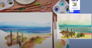 Poteaux - Peindre un paysage en bord de mer