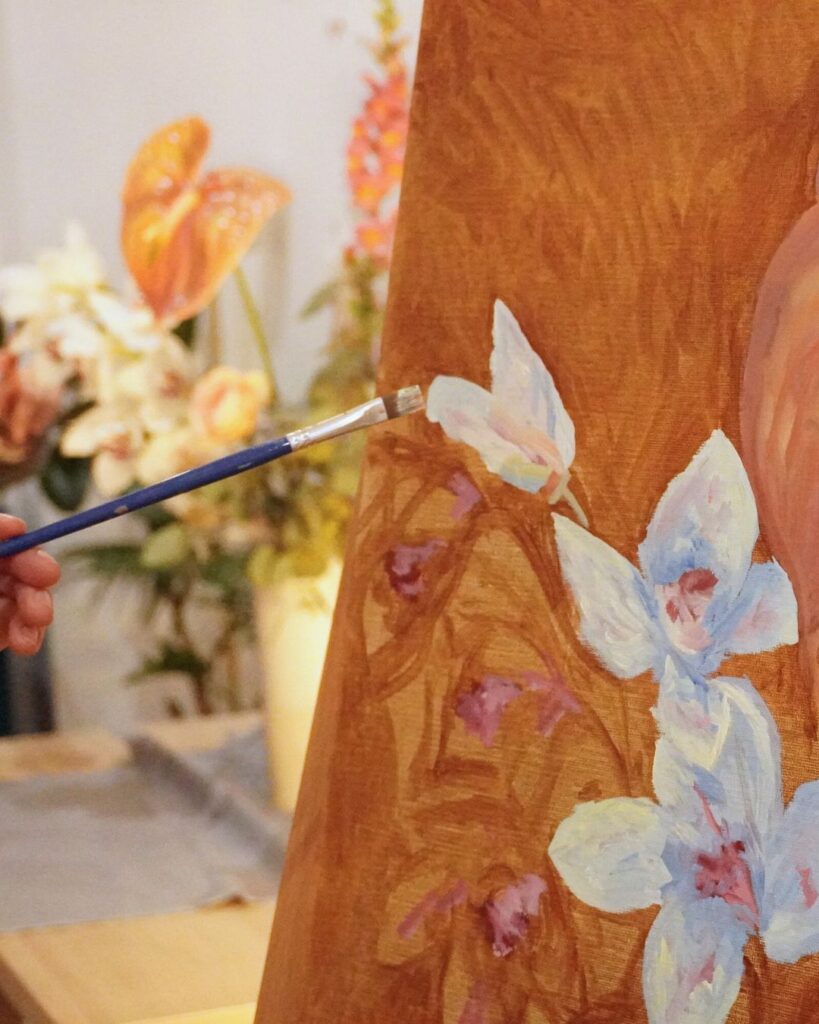 Touches de couleur peinture a l huile