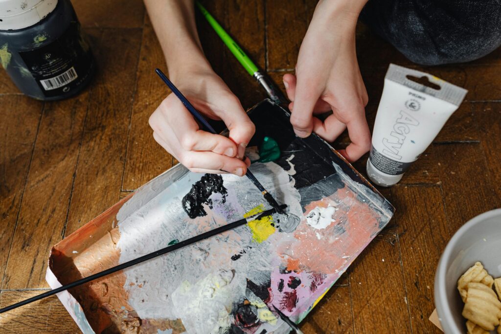 Peinture noire et blanche